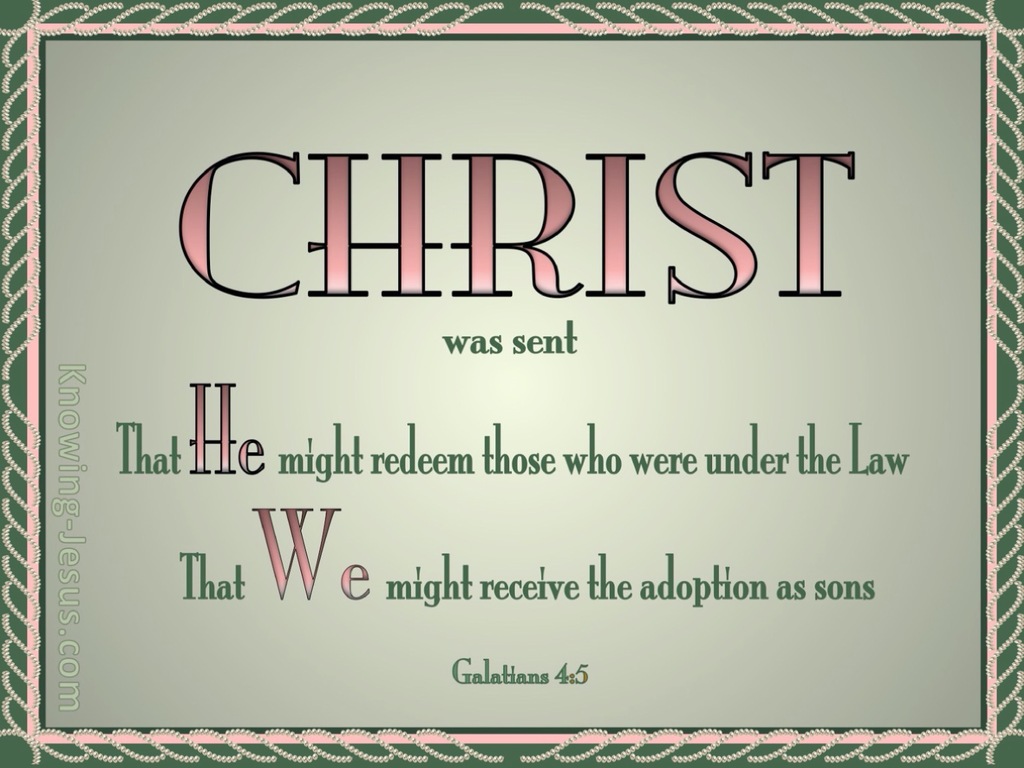 Galatians 4:5 That We Might Receive Adoption of Sons (pink)